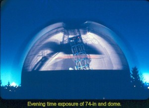Evening time exposure of 74in & dome